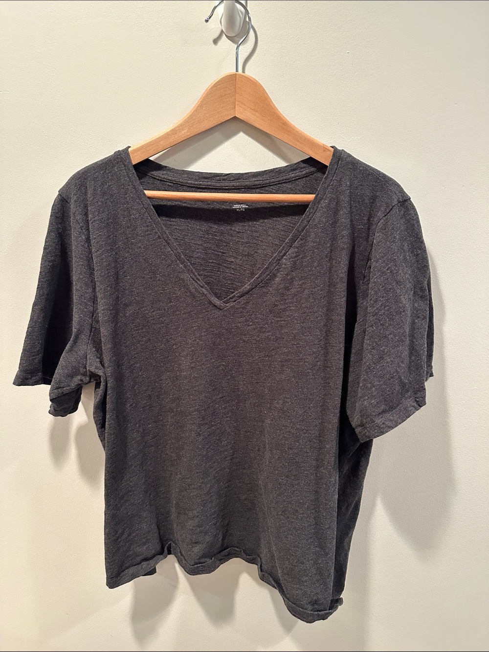 Eileen Fisher Charcoal V-Neck Short Sleeve Tee